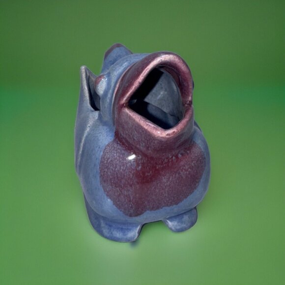 Vintage 1920s Japanese Duck Creamer Purple Blue Glaze - Picture 3 of 6